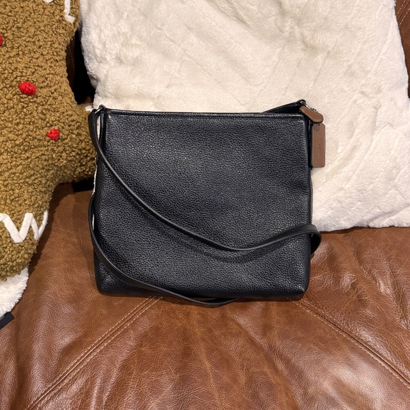 Coach File Crossbody in Black Leather with Vandal Gummy Bear Delinquent Like New - Picture 3 of 7